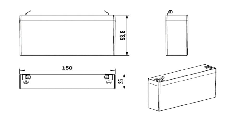 6.4V 11.4Ah 2S3P Lithium Battery