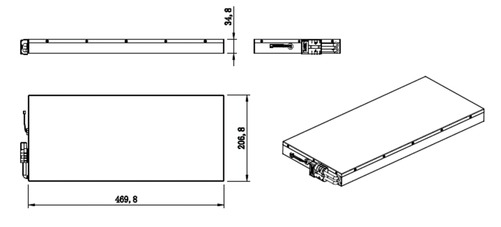 38.4V 5Ah Output Power 2KVA LiFePO4 UPS Battery