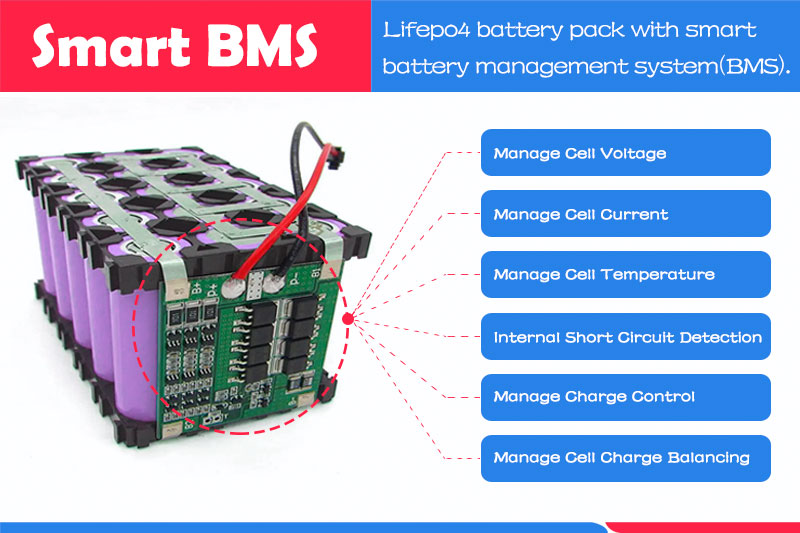 lifepo4 battery pack with smart BMS