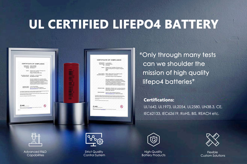 UL certified lifepo4 battery